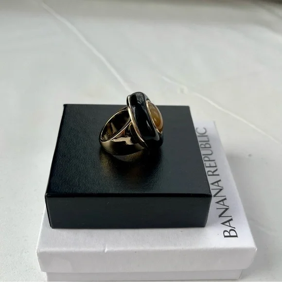 Banana Republic Tiger’s Eye Cocktail Ring, size 6 - Picture 5 of 10